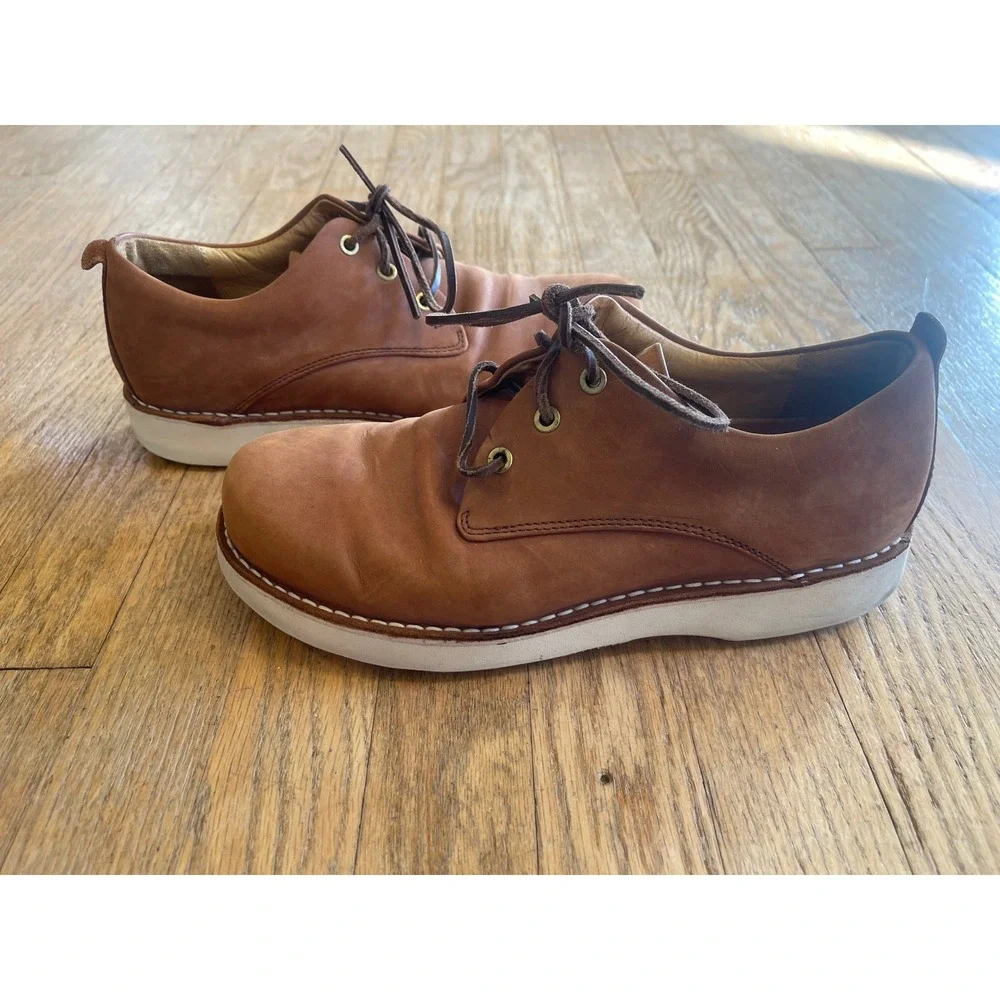 Samuel Hubbard Mens Free Tan Leather Oxford Vibram Sole 8.5‎ M Waxhide Walking